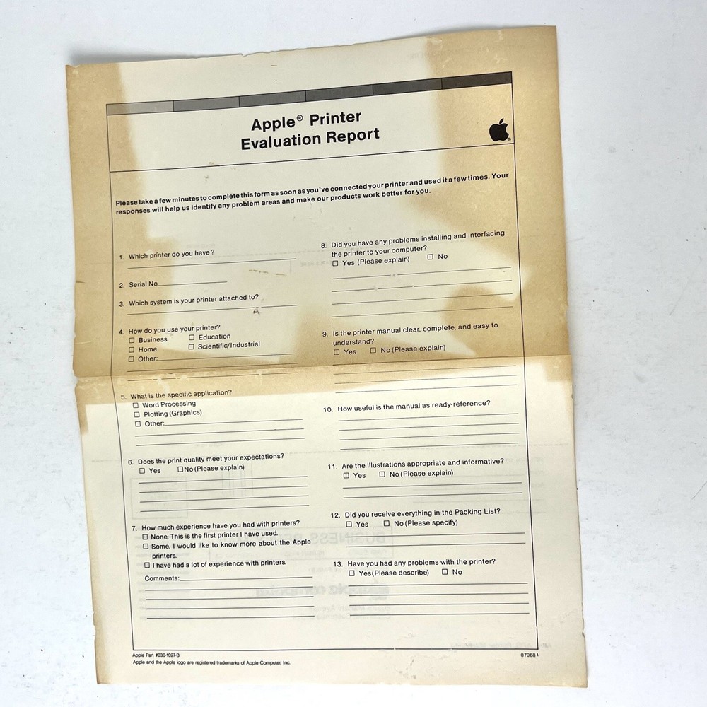Apple II Imagewriter Printer Accessory Kit Manuals & Original Box ONLY A2C0352
