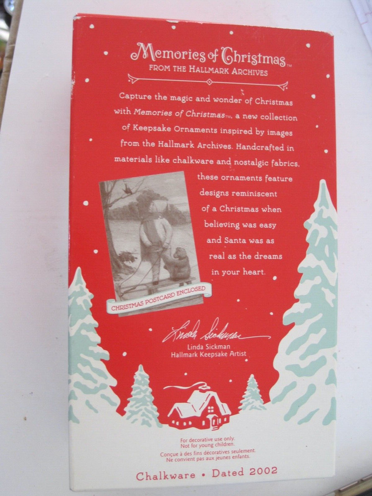 Hallmark Keepsake Ornament A Winters Ride Chalkware 4" 2002 New