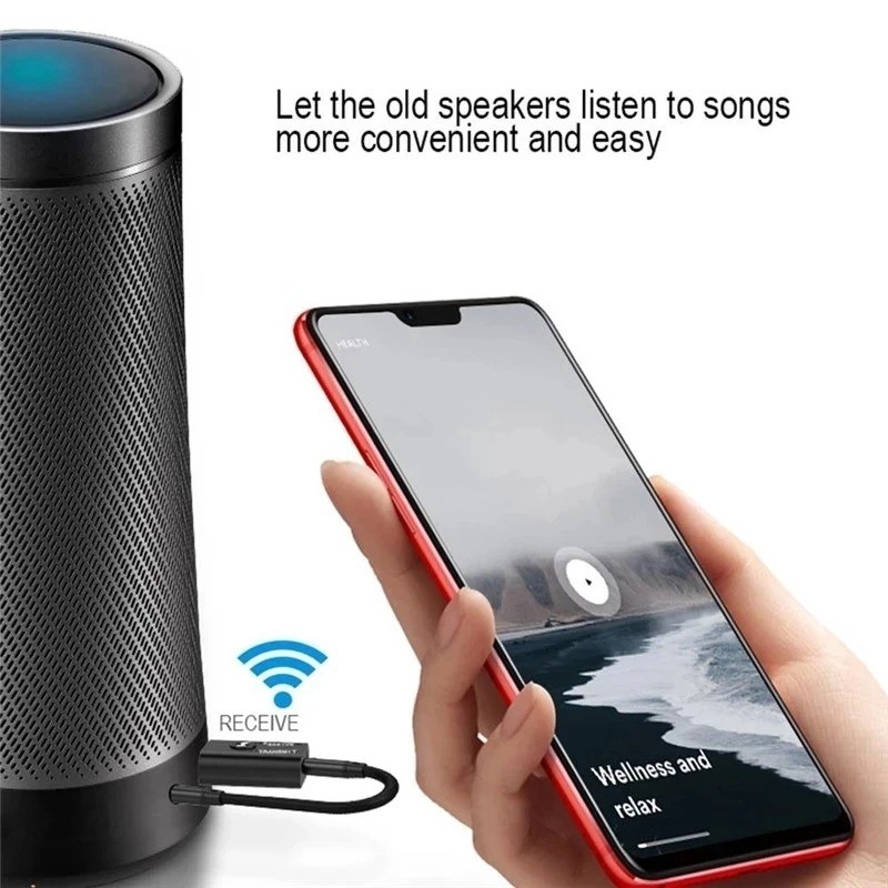 Bluetooth 5.0 2in1 Transmitter Receiver Car Wireless Audio Adapter USB 3.5mm Aux