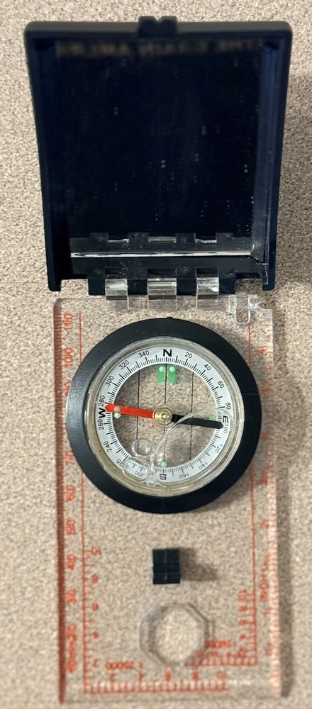 VTG Eddie Bauer Mirror Sighting Compass - Liquid Filled Orienteering Tool - VGUC