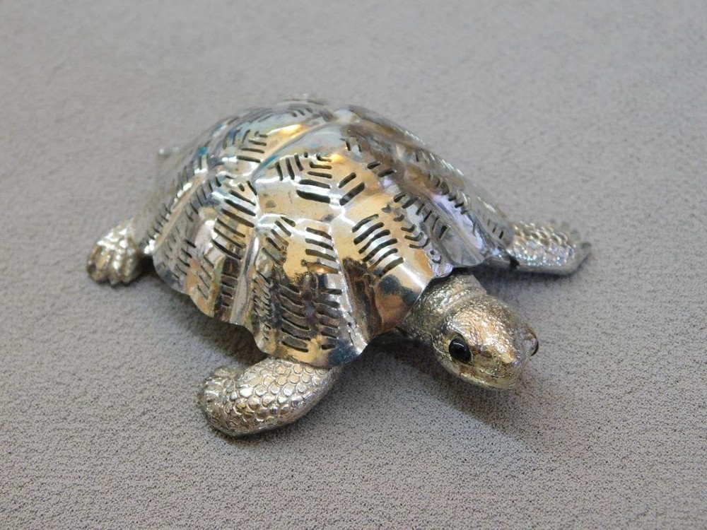 Christofle Lumiere D'Argent Silverplate Turtle Figurine