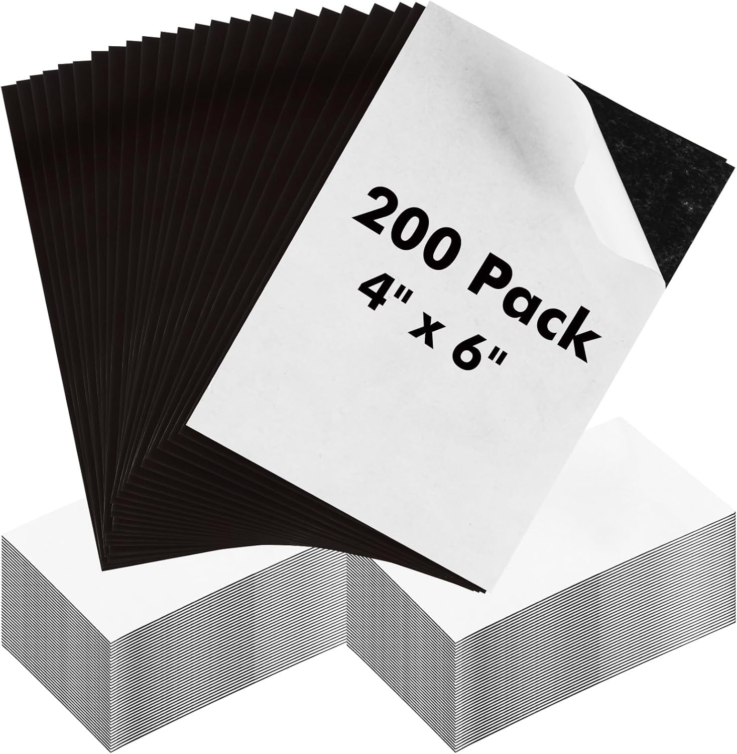 Magnetic Sheets with Adhesive Backing 4 x 6 Inch, 200 Packs Adhesive Magnetic...