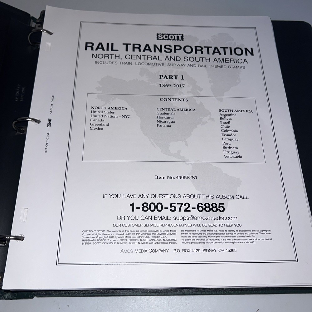 Scott Rail Transportation Album North Central & South America 114 Stamp Included
