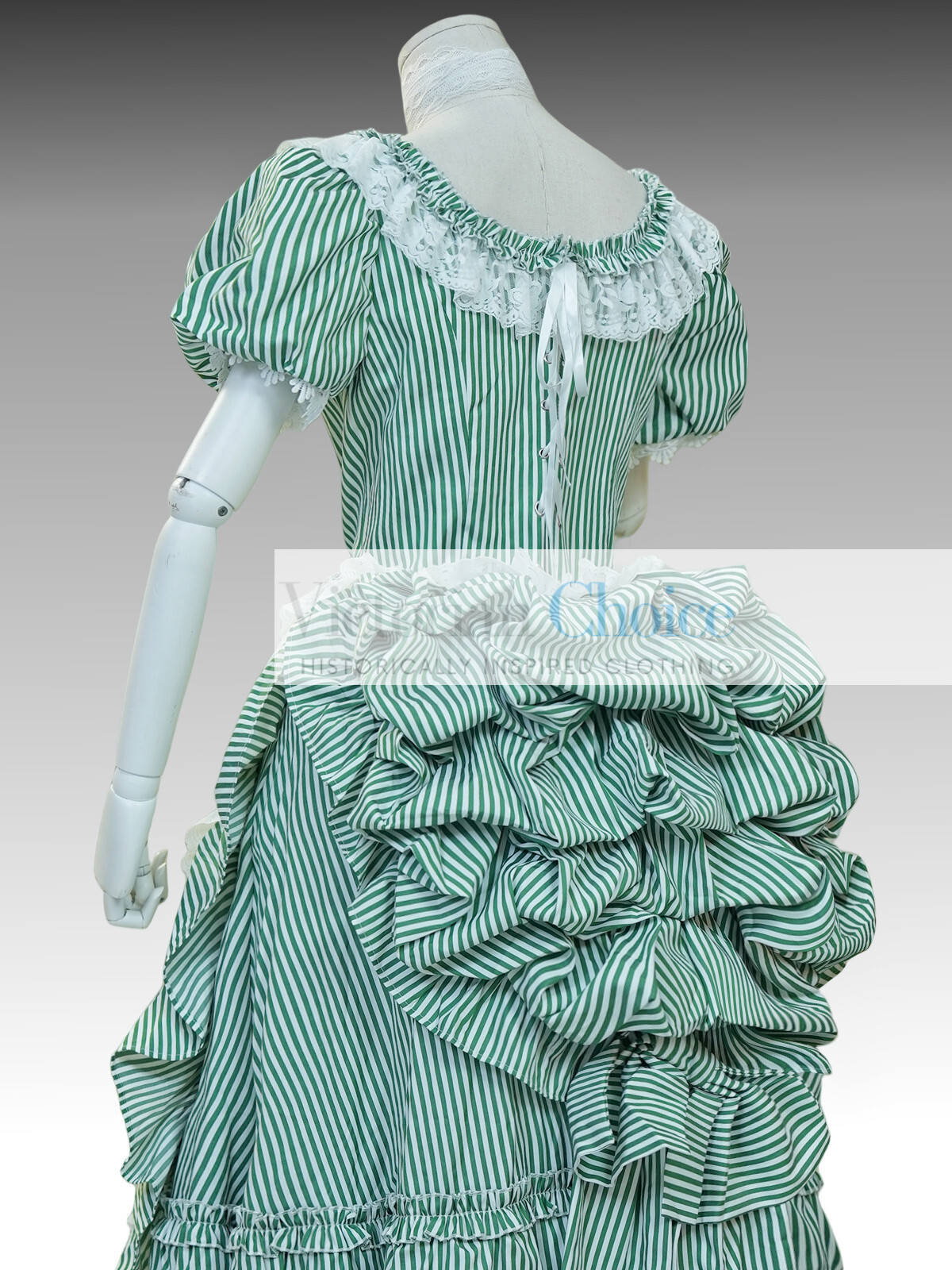 Victorian 1890s Cotton Bustle Dress Garden Tea Party Gown Period Theater 711