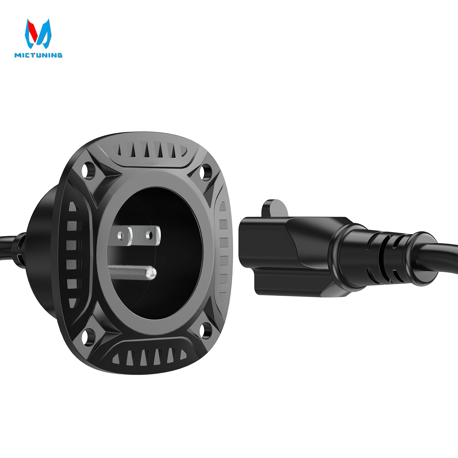 5-in-1 AC Port Plug 20A 125V, Dual 12 AWG Extension Cords for Trailer Truck Boat