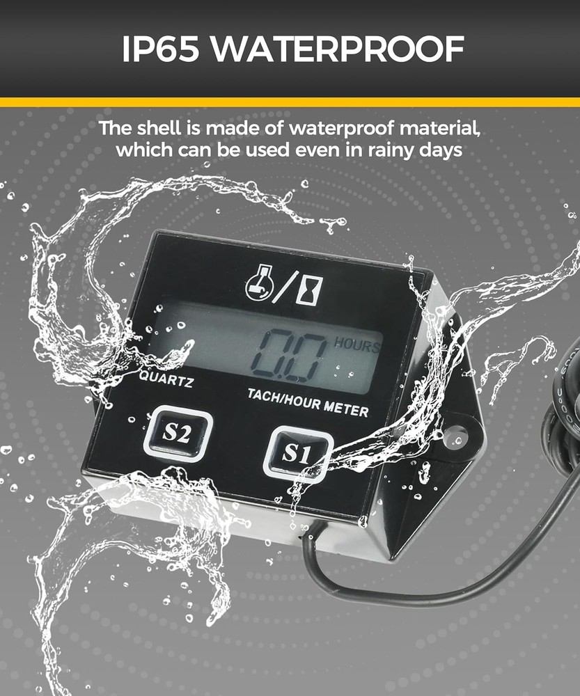 Waterproof Inductive Tachometer for 2/4 Stroke Engines - Chainsaw & Mower Meter