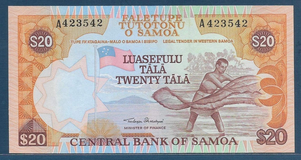 Western Samoa 20 Tala, 1985, P 28, UNC