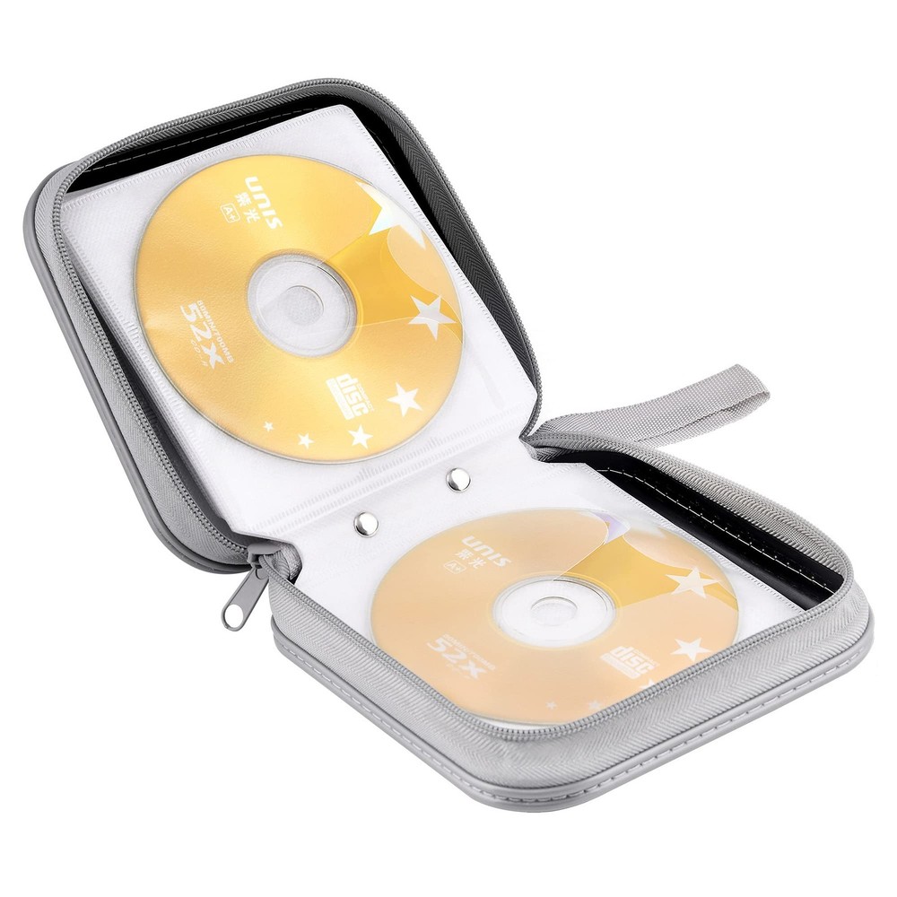 CD DVD Storage Wallet, Holds 40 Discs, Durable Binder Case, Black