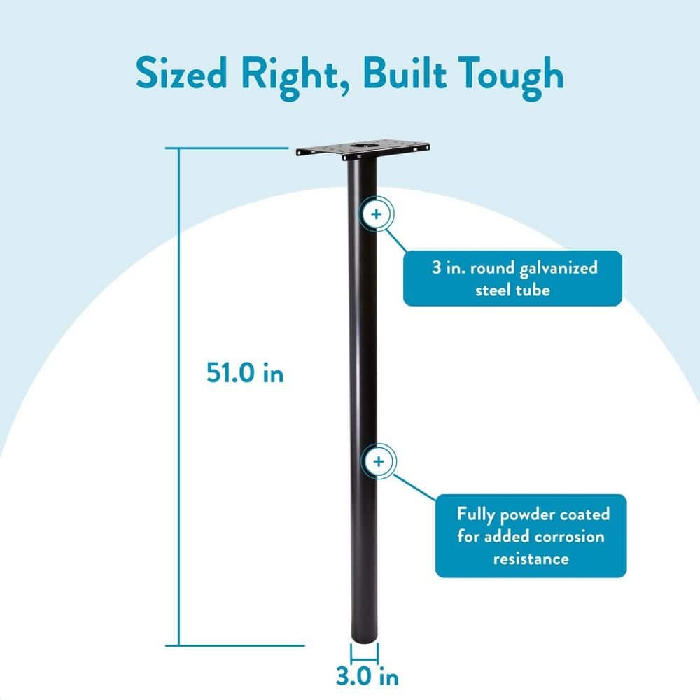 Architectural Mailboxes Pacifica In-Ground Steel Mailbox Post Black