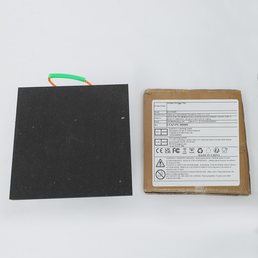 Square Medium Size Support Pad With Handle Black Heavy Duty Stabilizing Block