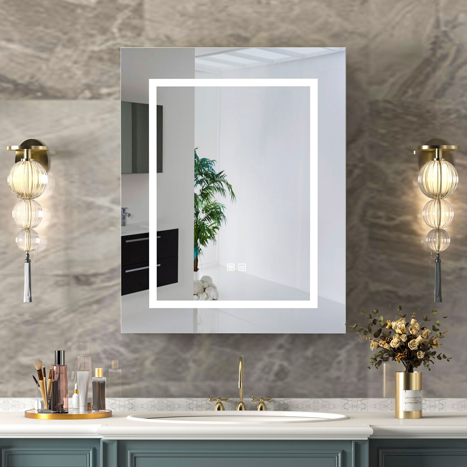 LED Medicine Cabinet with Light Wall Mounted Mirror Cabinet Anti-Fog 3-Color New