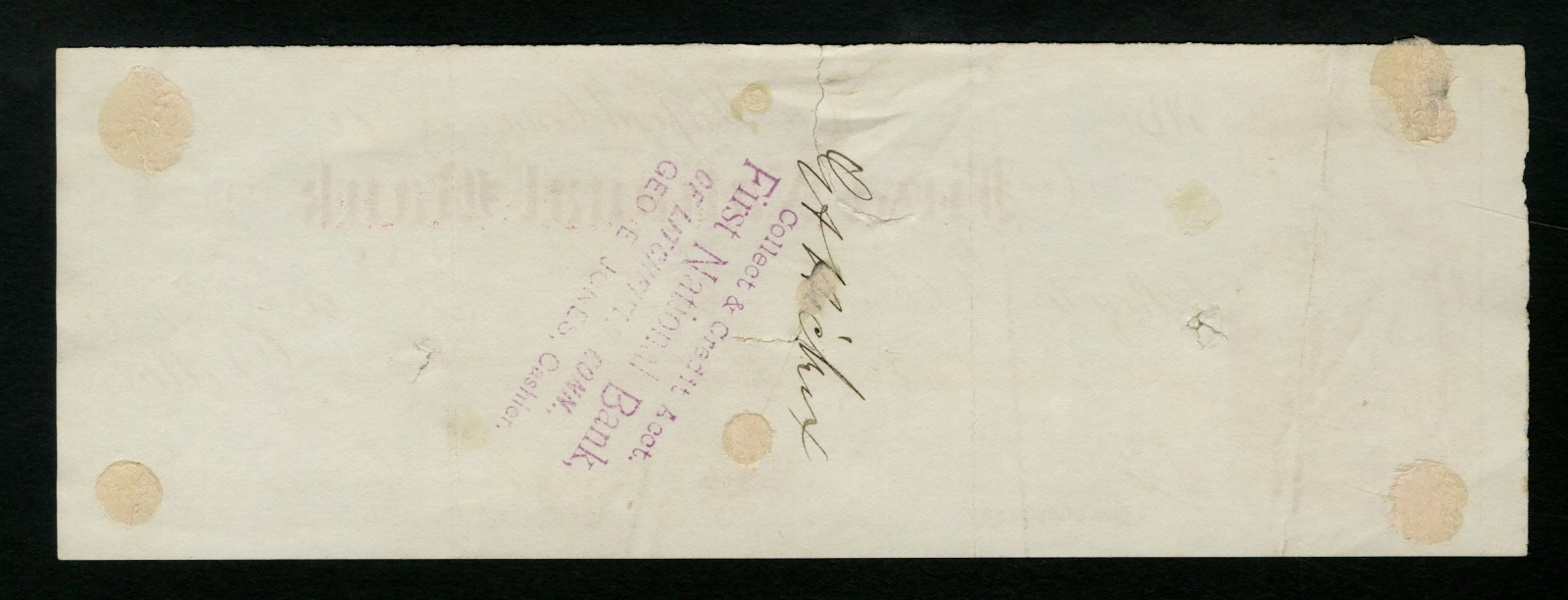 1882 First National Bank Of New Milford, Connecticut Check (Ch 1193)