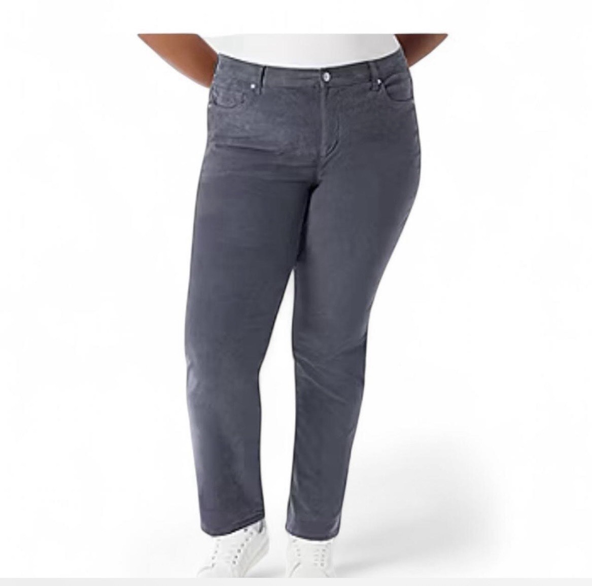 Gloria Vanderbilt Sz 24W Original Slimming Jeans Gray Corduroy High Rise