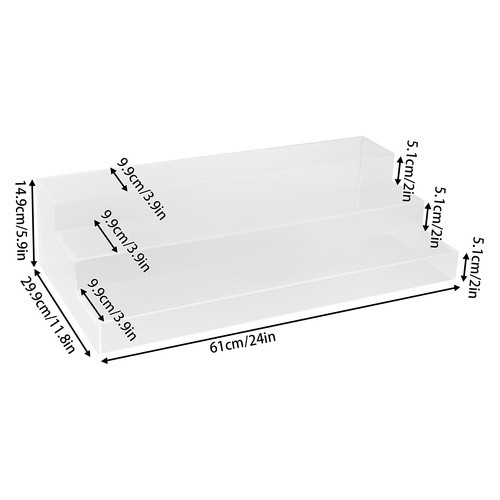 3 Tier Large Acrylic Display Riser Clear Perfume Organizer Stand Desktop Storage