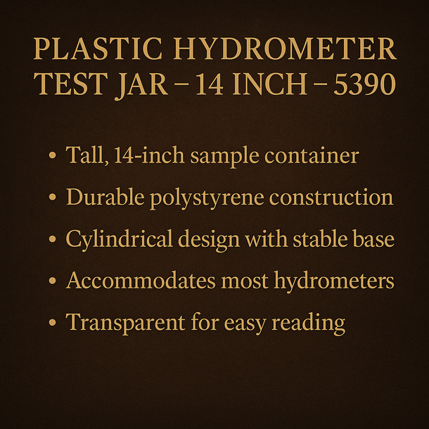 LD Carlson Plastic Hydrometer Test Jar - 14 Inch - 5390