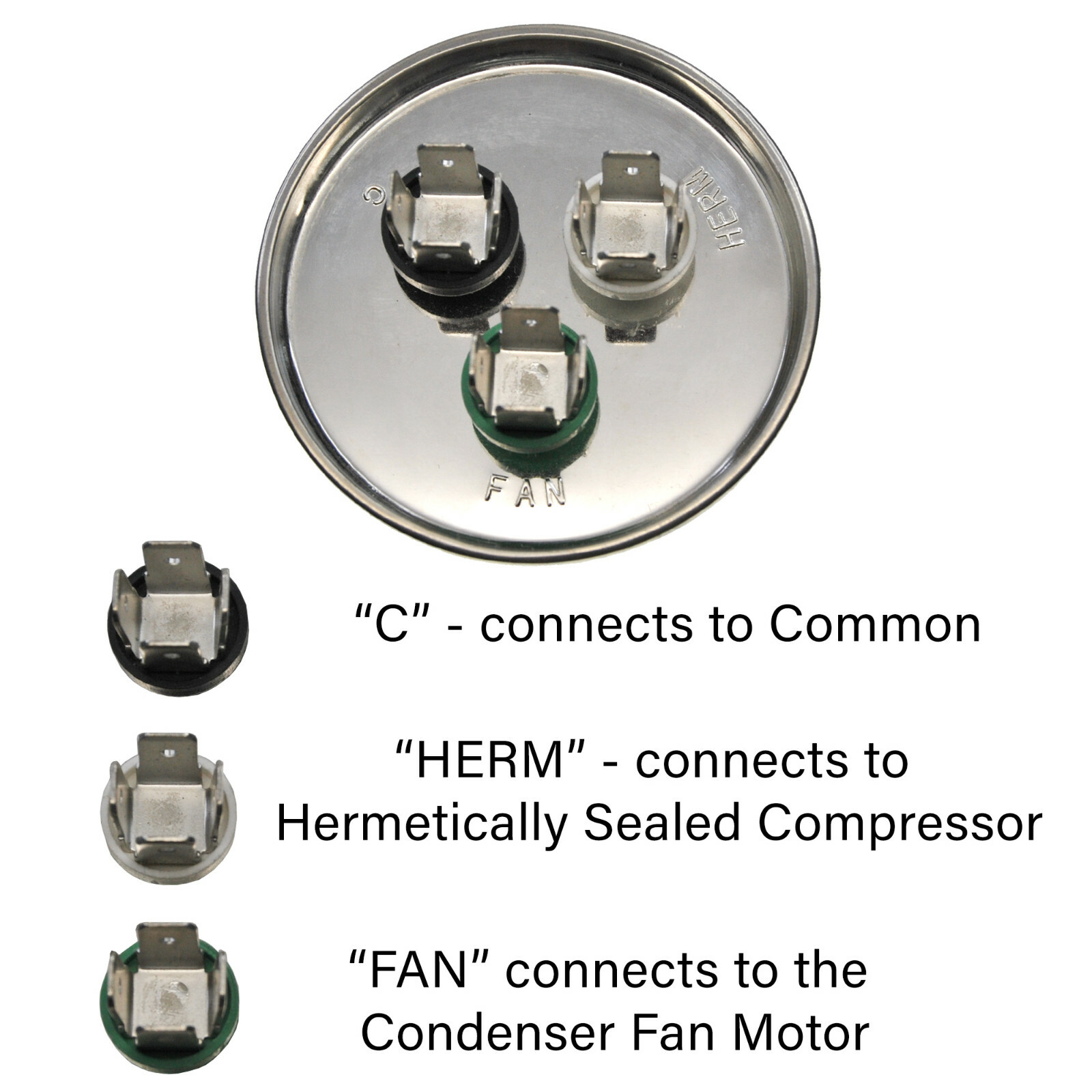 Dual Run AC Capacitor 45+5 MFD µF 370-440VAC 50/60Hz 5% HVAC QUALITY GUARANTEED