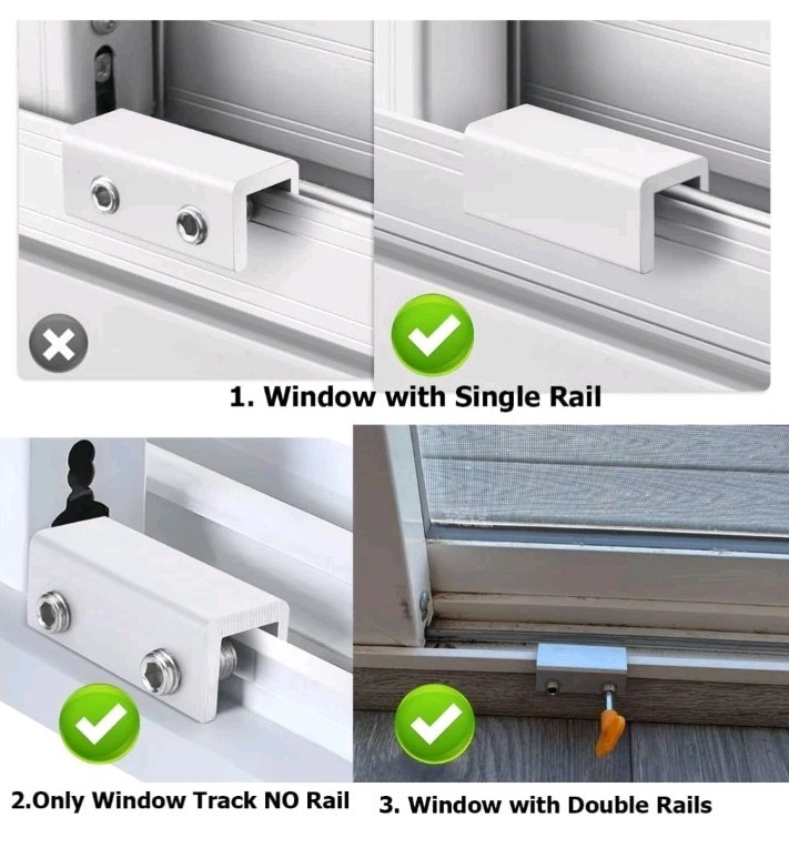 Window Locks 6pcs for Vertical and Horizontal Sliding 2.38" Security