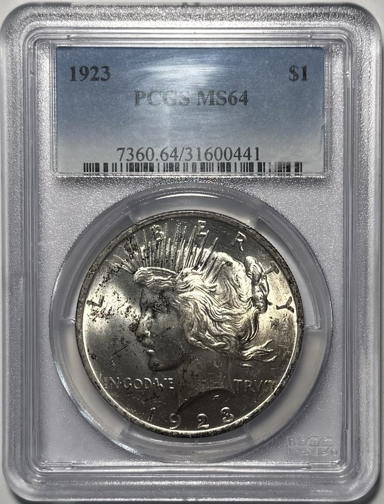 1923 Peace Dollar PCGS MS64 Silver Coin $1