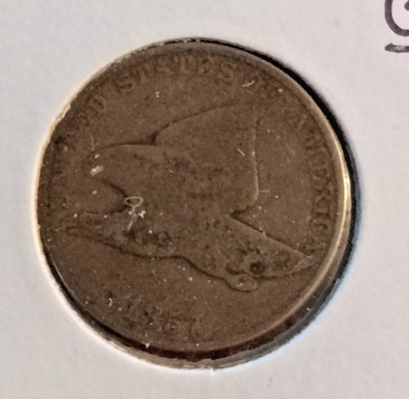 1857 FLYING EAGLE CENT  Good Condition   SET BREAK