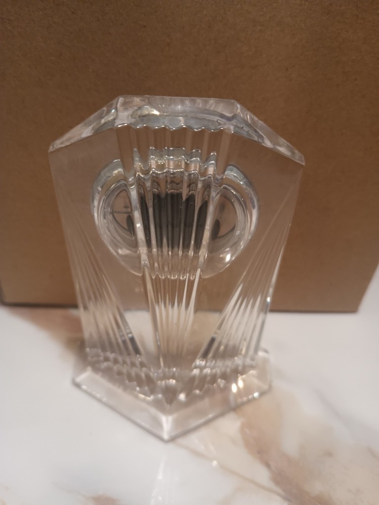 Villeroy Boch Crystal Table Clock Needs Battery 4.25" Height