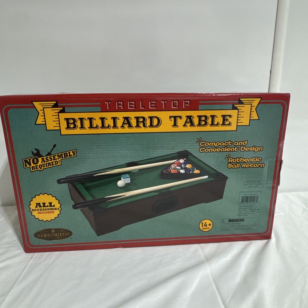 2020 Barrington Tabletop Billiard POOL Table NEW NO ASSEMBLY REQUIRED