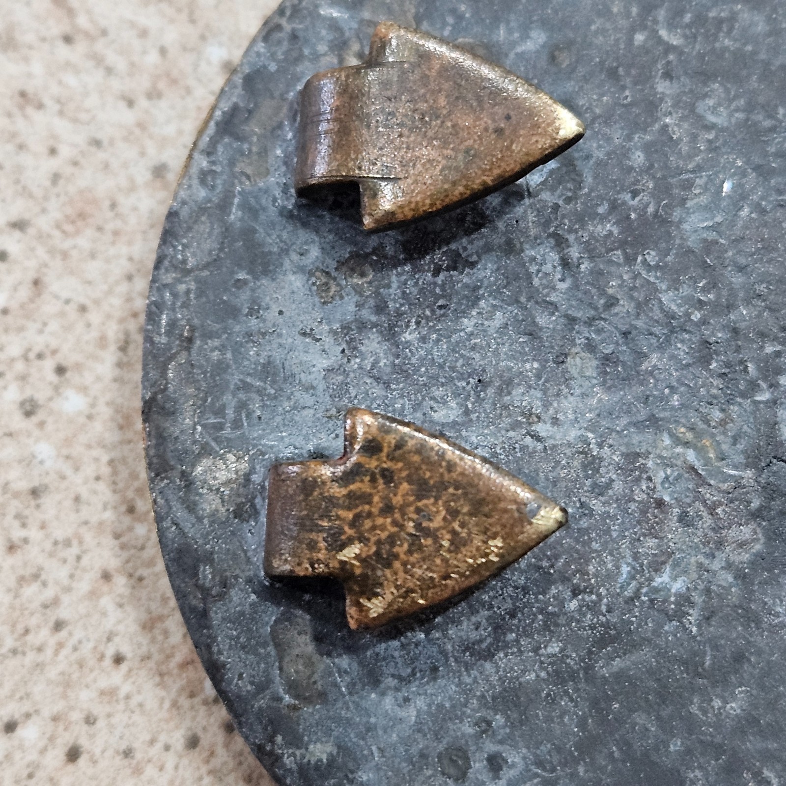 Vintage Civil War Era America Eagle Union 3 Prong Lead Filled Brass Belt Plate