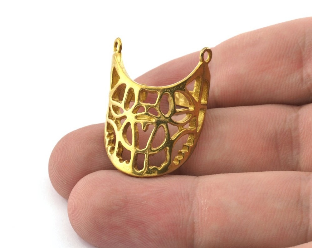 Web Ring with loops Raw brass (18.5mm 8US inner size) 5145