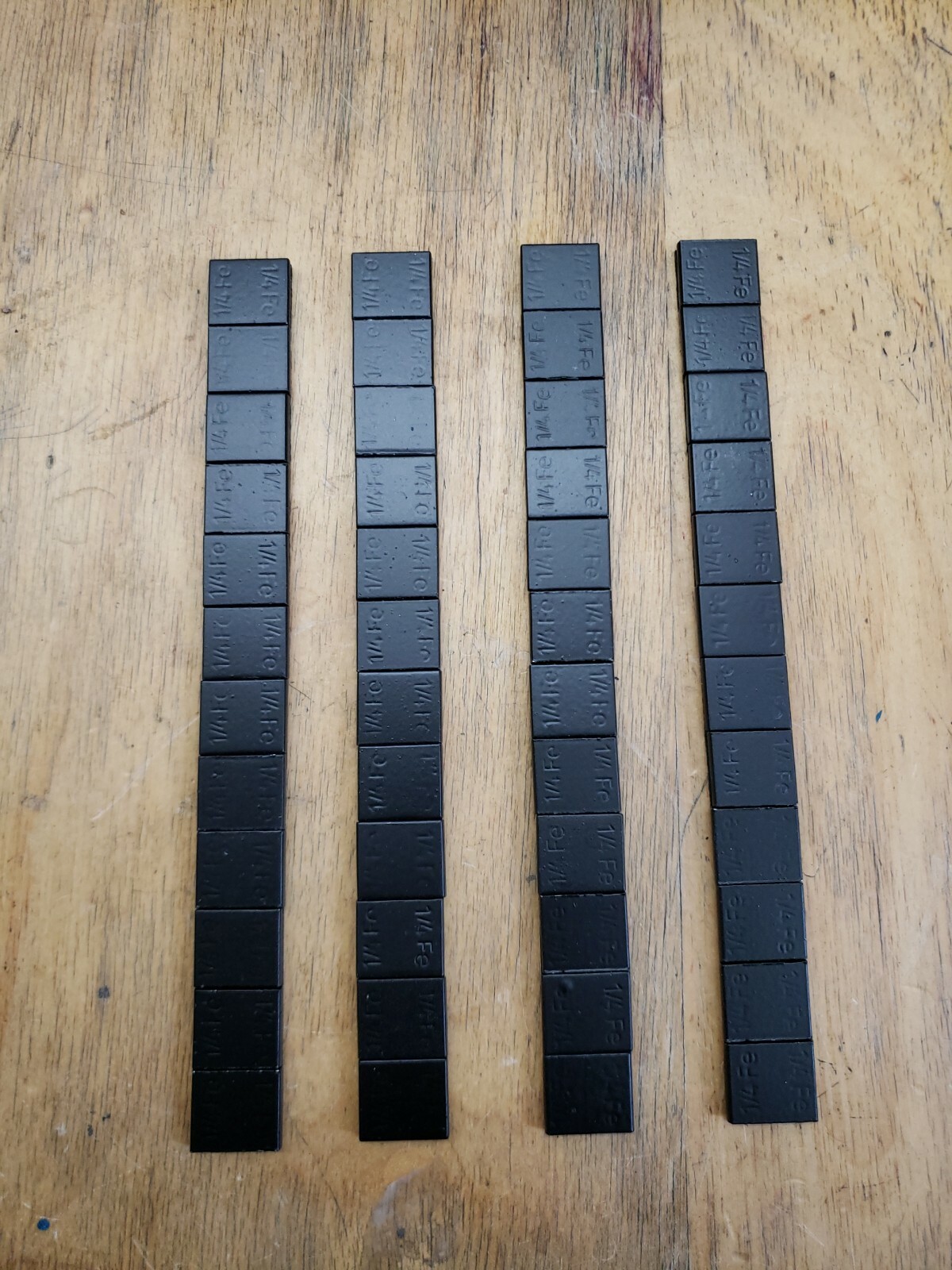 Wheel Weights Stick On .25 1/4 oz / 4 Strips / 48 pcs / adhesive tape (black)