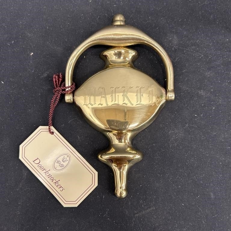 Solid Brass Doorknocker- engraved with "WALKER"