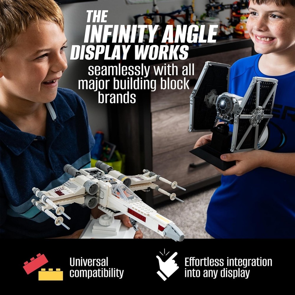 Infinity Angle Display Building Block Display Stand Compatible with Lego 2-PACK