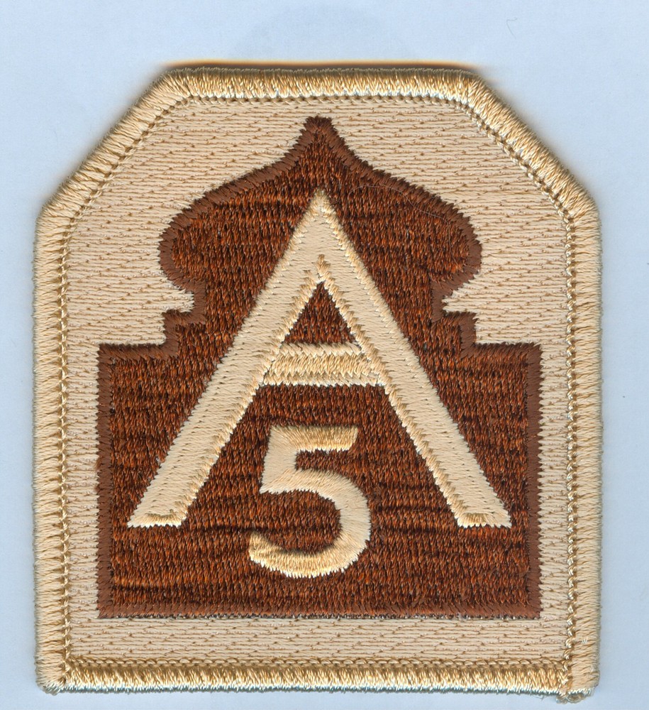 5th ARMY "DESERT SUBDUED" SHOULDER PATCH (COMPUTER WEAVE) ... HARD TO FIND!