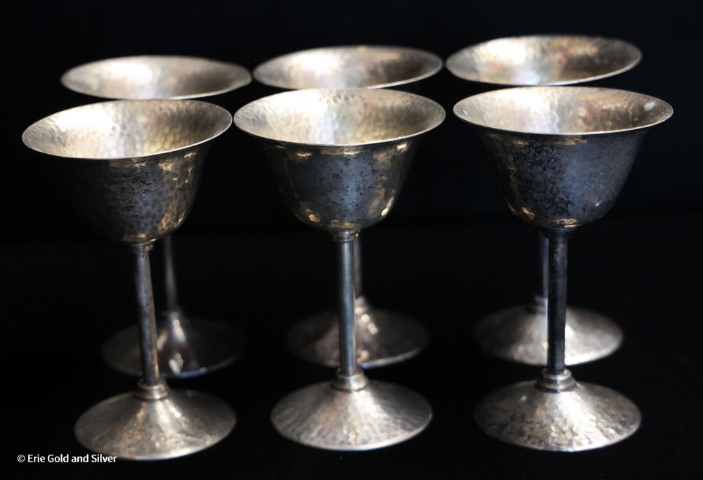 Bernard Rice's Sons inc Apollo e.p.n.s. Cups 6x Set