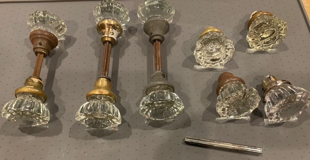 Vintage Lot Glass Door Knobs 12pt