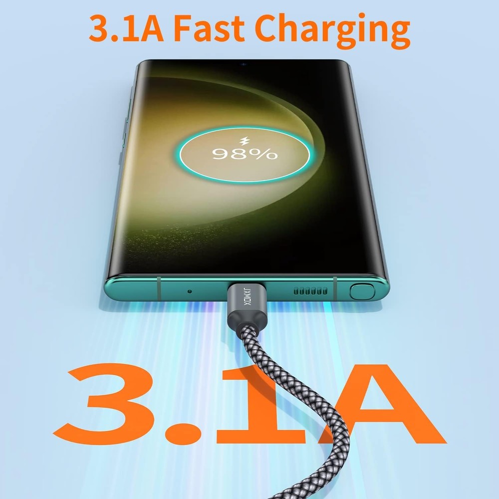 USB Type C Cable,USB A to C 3A Fast Charging (3.3ft 2-Pack) 3.3ft, Grey