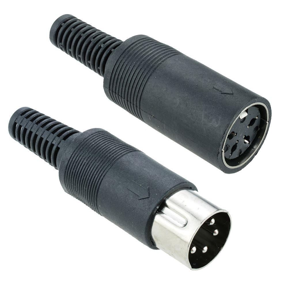 Pair 4-Pin DIN Plug + Socket Connector