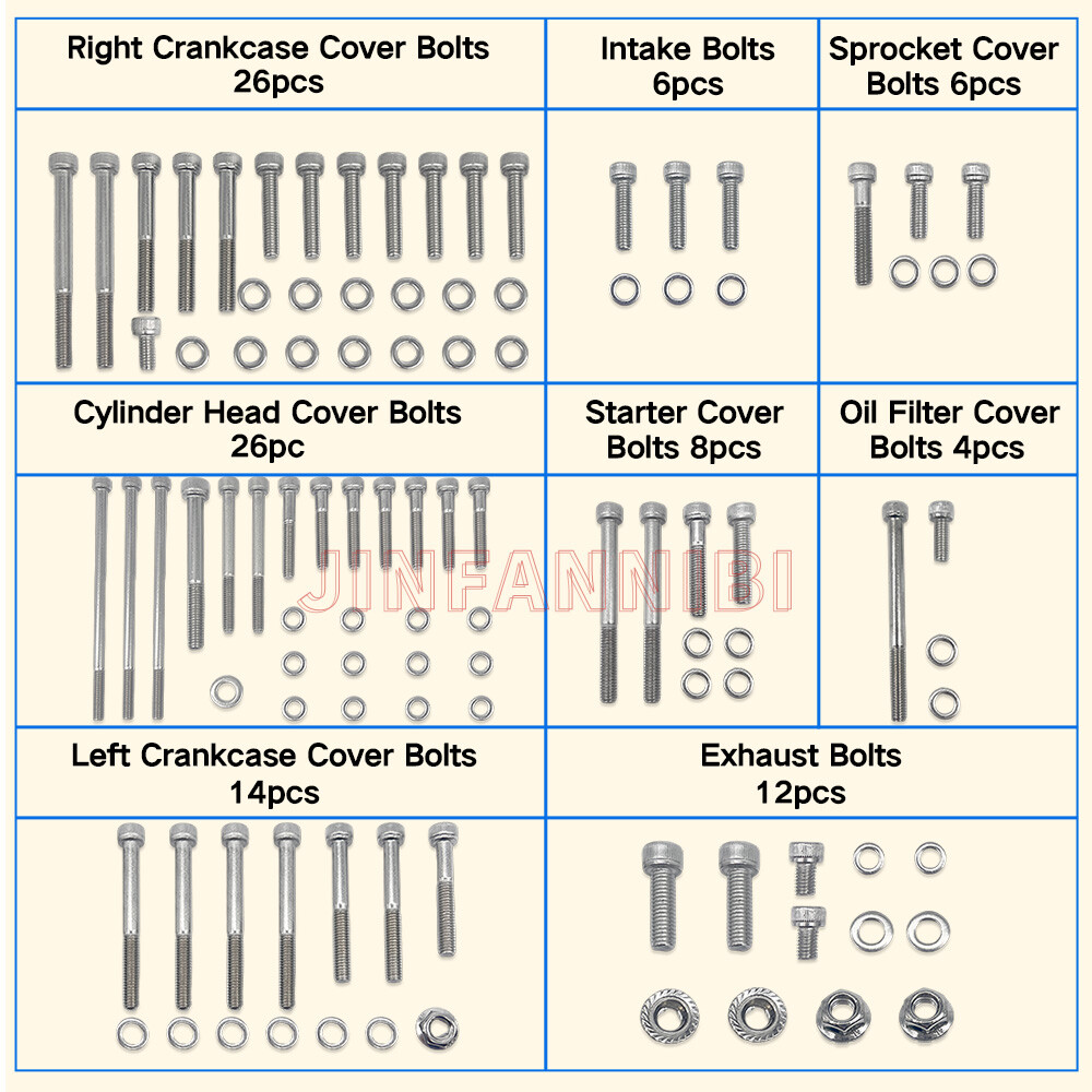 Engine Stainless Steel Bolt Screw Kit for Honda Sportrax 400 TRX400EX 1999-2008