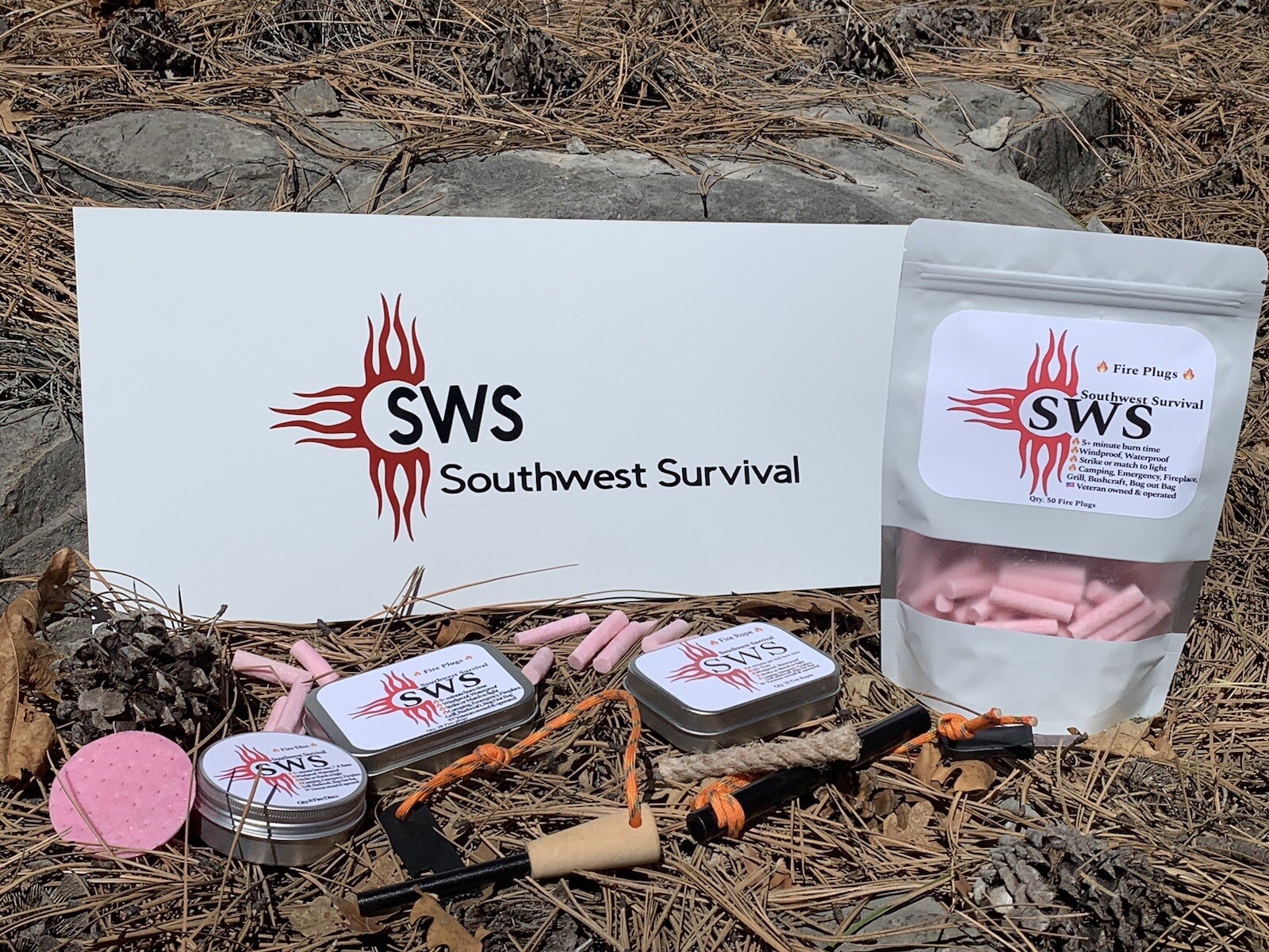 Fire Starters 50 Pack￼, Wind/Waterproof, Fire Starting Tinder, Veteran Owned,USA