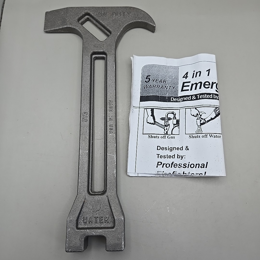 On Duty 4 In 1 Emergency Tool Gas & Water Shutoff Pry-Bar Dig Made In USA