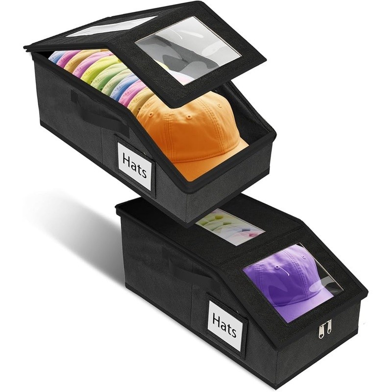 Stackable Hat Organizer W/ Dustproof Windows Baseball Caps & Accessories New