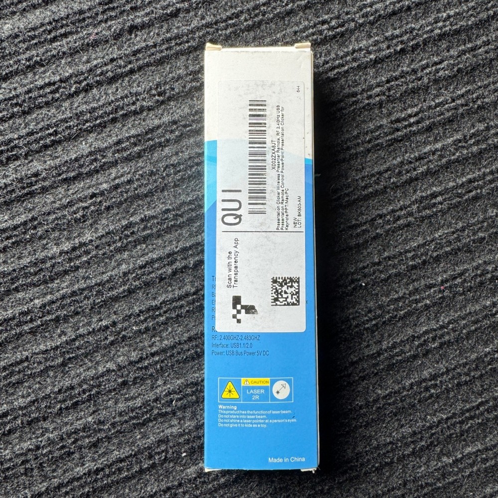 QUI BK600 Wireless Presenter Remote Laser Pointer Clicker USB 2.4GHz