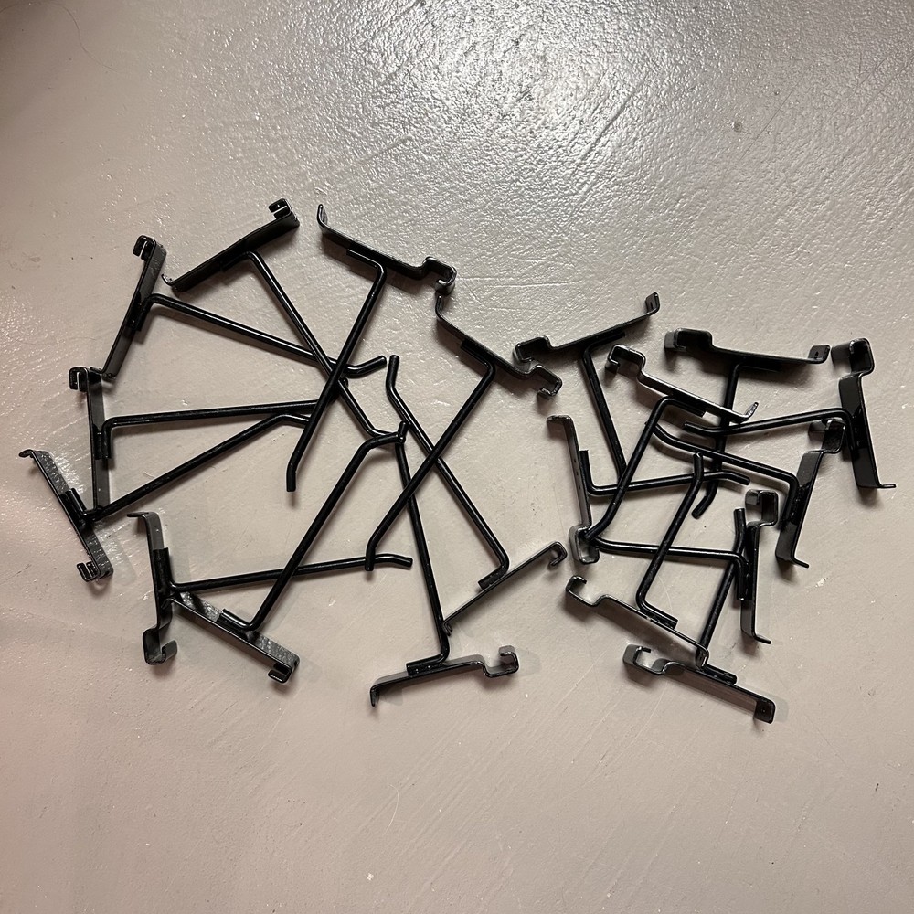 Black Grid Hooks 38 Piece Assorted Sizes Metal Peg Hooks for Gridwall Display