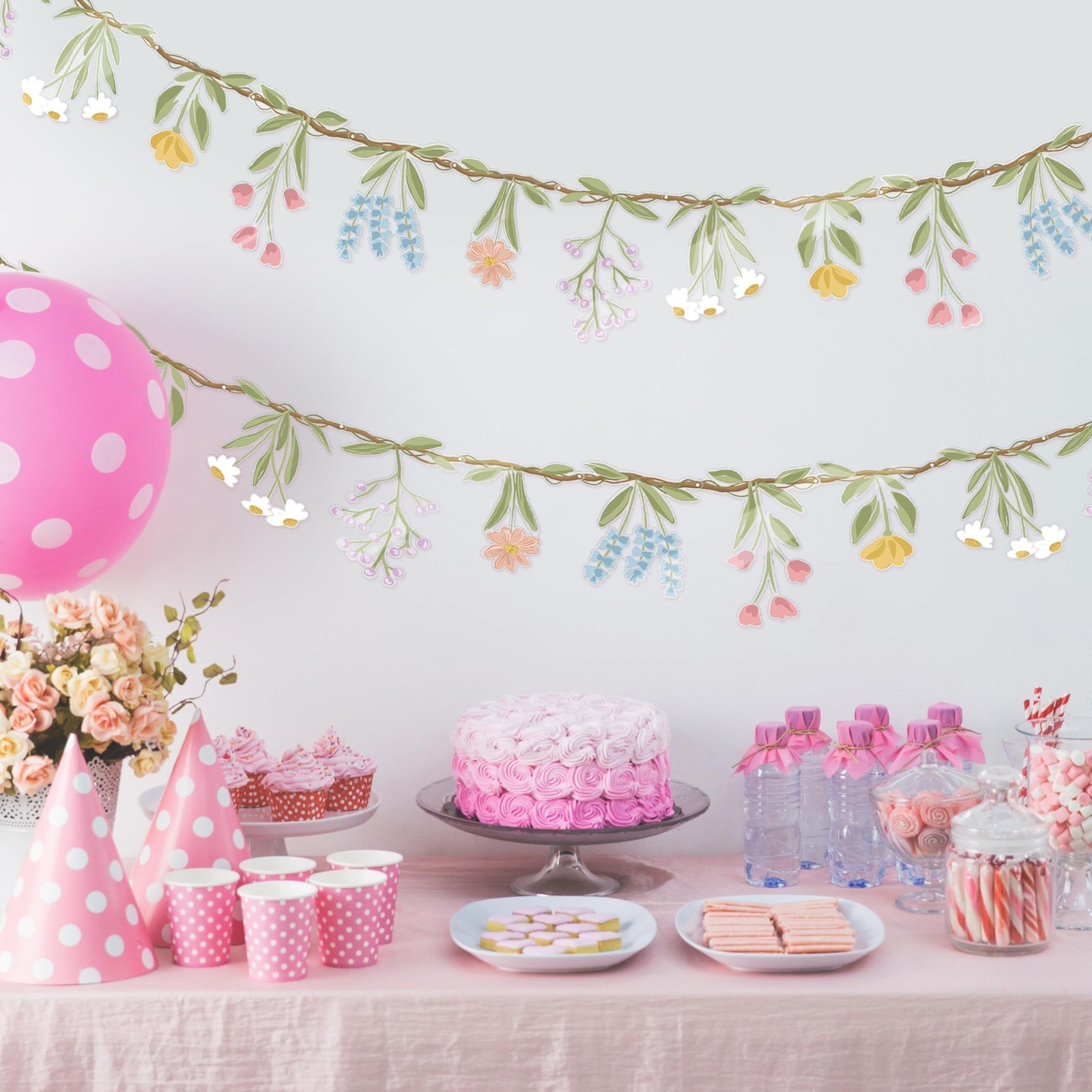 Flower Banner Garland set Wildflower Floral Garden Decoration mixed