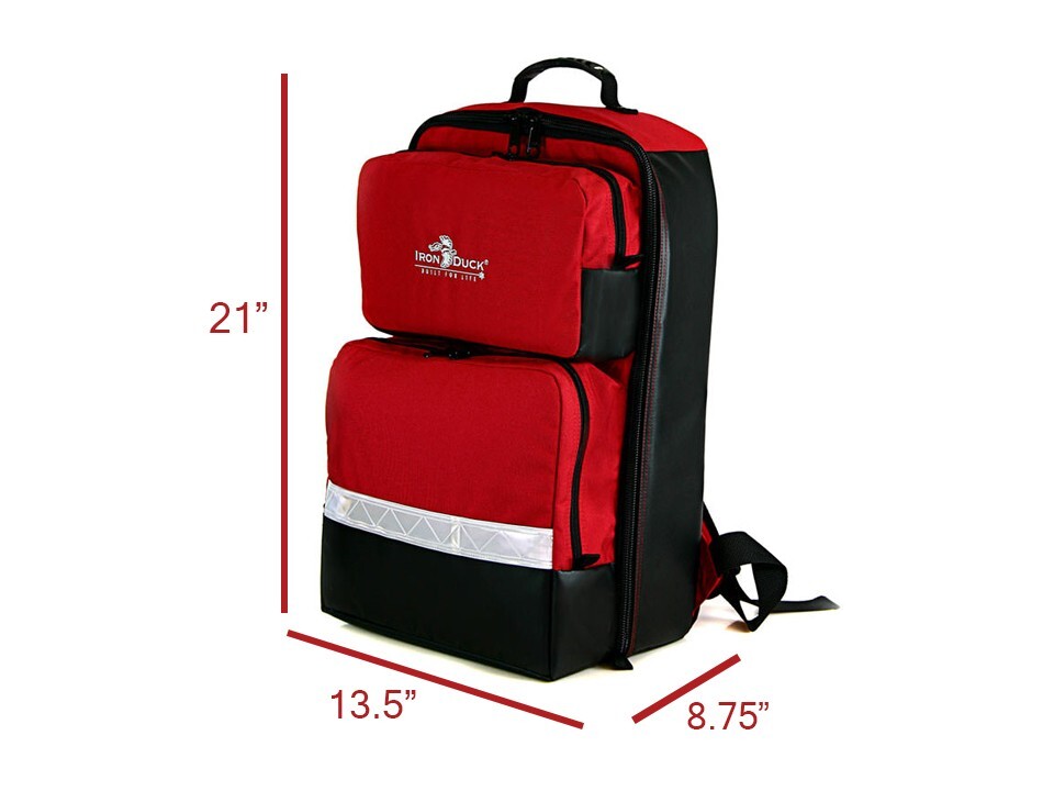 Iron Duck BLS Backpack 35132 First Responders EMT Medical Trauma Bag - Red