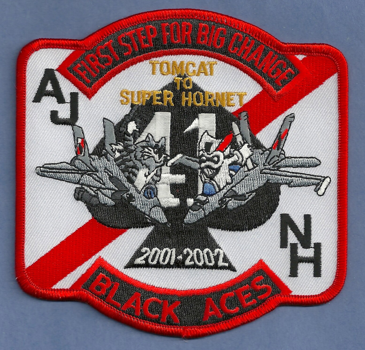 VF-41 BLACK ACES NAVY FIGHTER SQUADRON 2001-2002 TOMCAT TO SUPER HORNET PATCH
