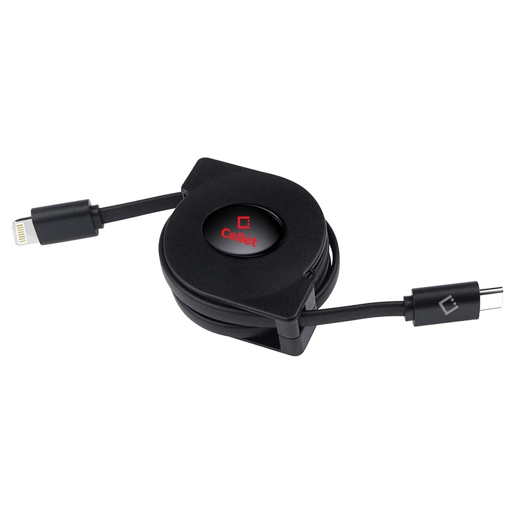 Retractable iPhone Cable, Lightning to USB-C Charging Cord (MFI Certified)