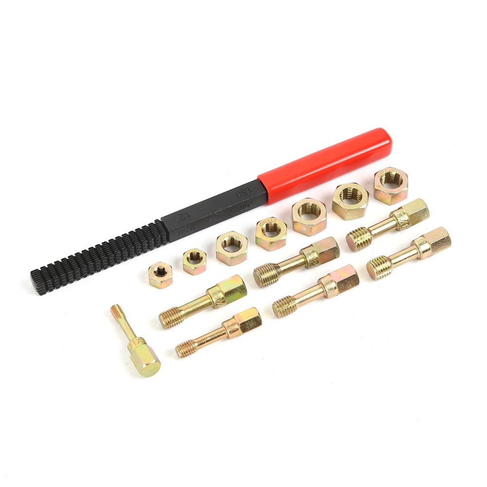 15-Piece Metric Thread Repair Set Thread Restorer Set Rethreading Tool