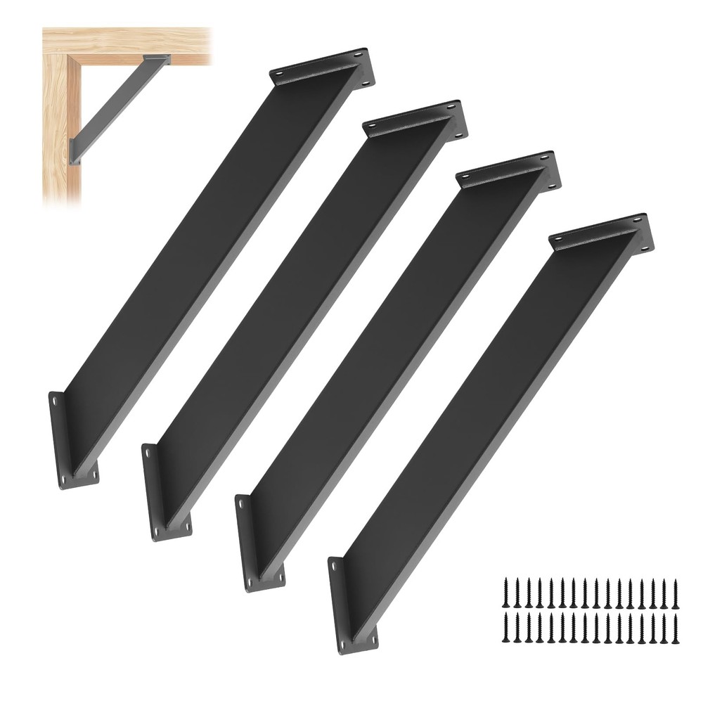 4 Pcs 45 Degree Angle Support 45 Brackets-4 Pcs, Black