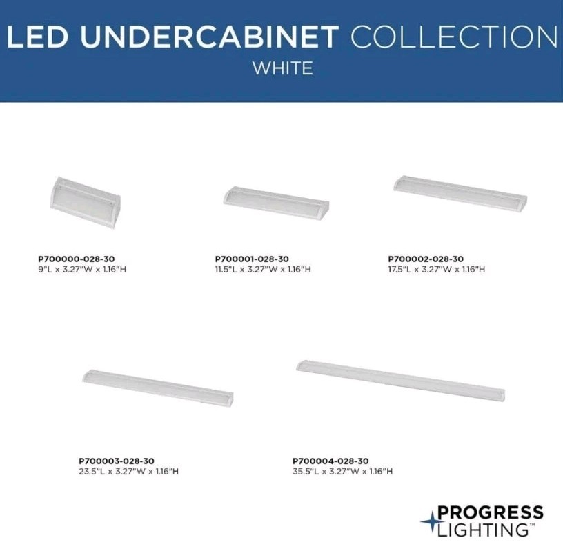 Progress Lighting 9 in. LED White Modern Linear Undercabinet Light Fixture