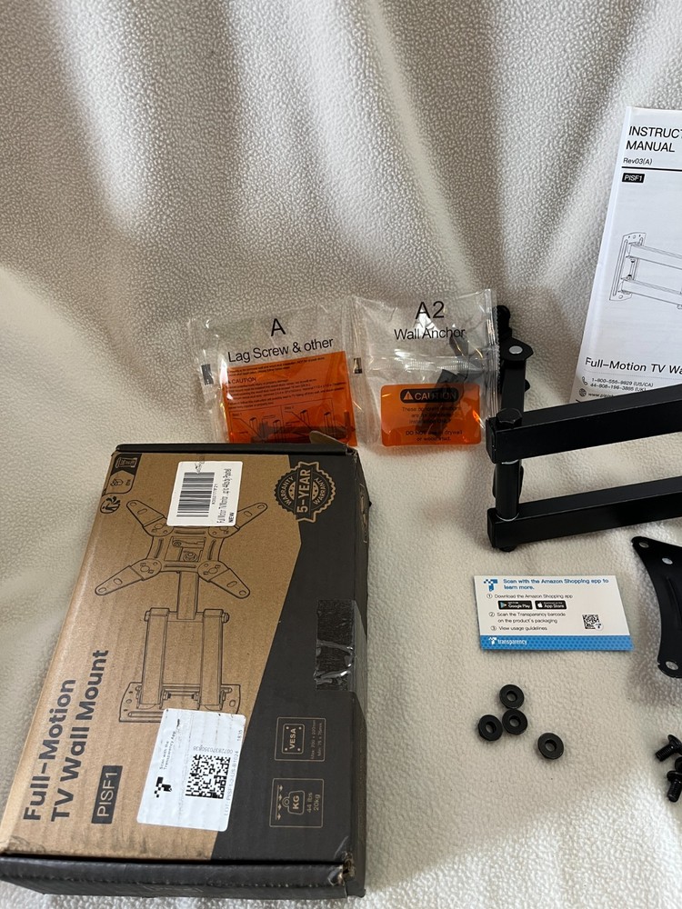PISF1 Full Motion Wall Mount Bracket for Flat Screen TVs - Open Box NEW