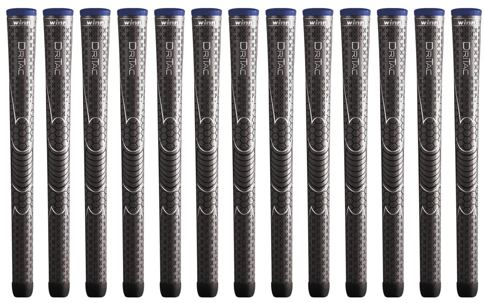 Set of 13 - Winn Golf - Dri-Tac Midsize Grip Dark Gray 6DT-DG
